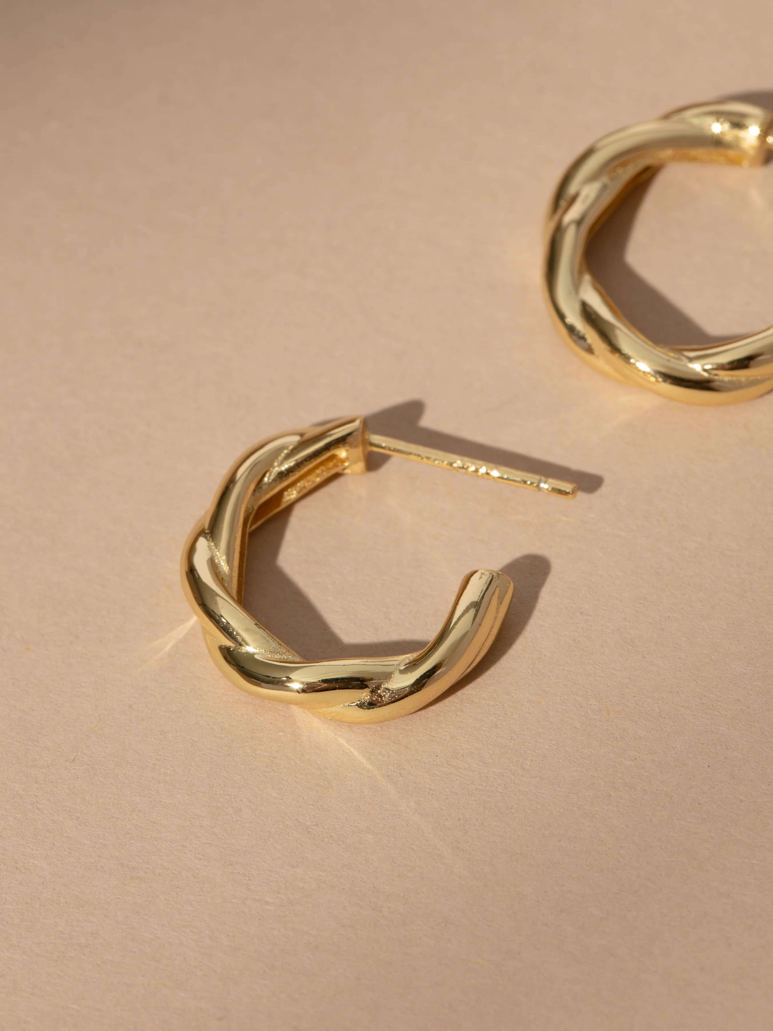 18k Gold Vermeil Twisted Hoop Earrings | Gold Hoops | Uncommon James | Uncommon James