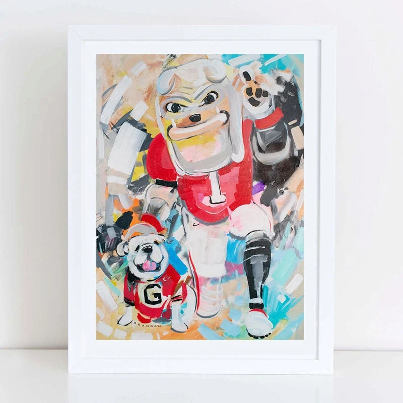 Georgia Bulldogs "Hairy Dawg & Uga" | Officially-Licensed Archival-Quality Art Print by Brandon Thomas | Etsy (Global)