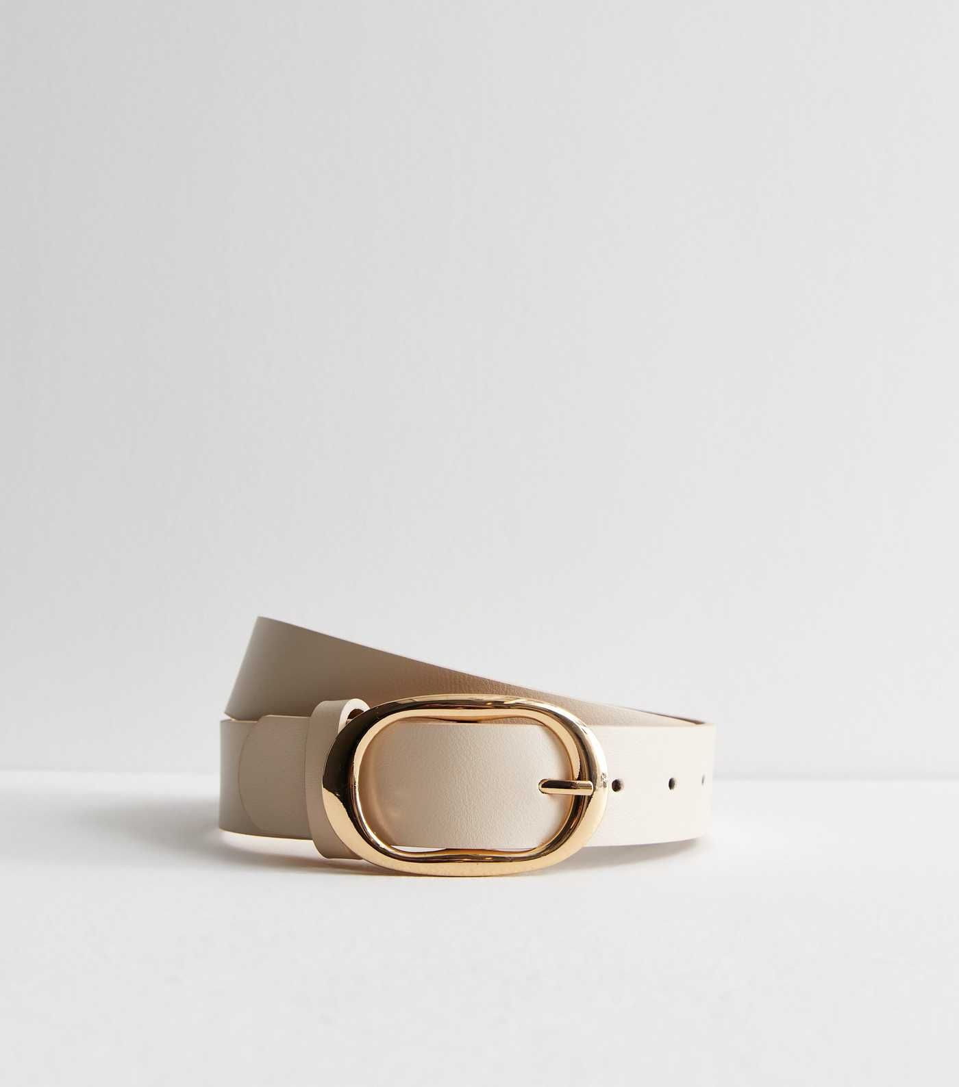 Off White Oval Buckle Belt
						
						Add to Saved Items
						Remove from Saved Items | New Look (UK)