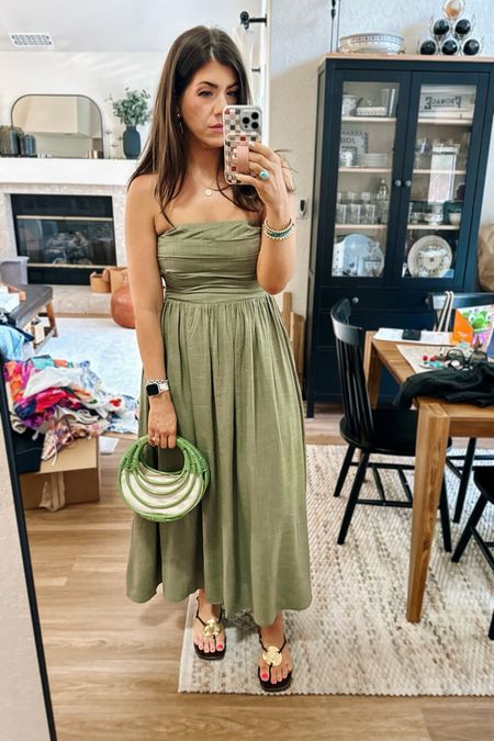 CODE: MK20
Date night outfit/summer wedding guest/ midsize outfit idea
Wearing a small in the strapless linen dress- size down 1-2 sizes 

#LTKMidsize #LTKWedding #LTKFindsUnder100