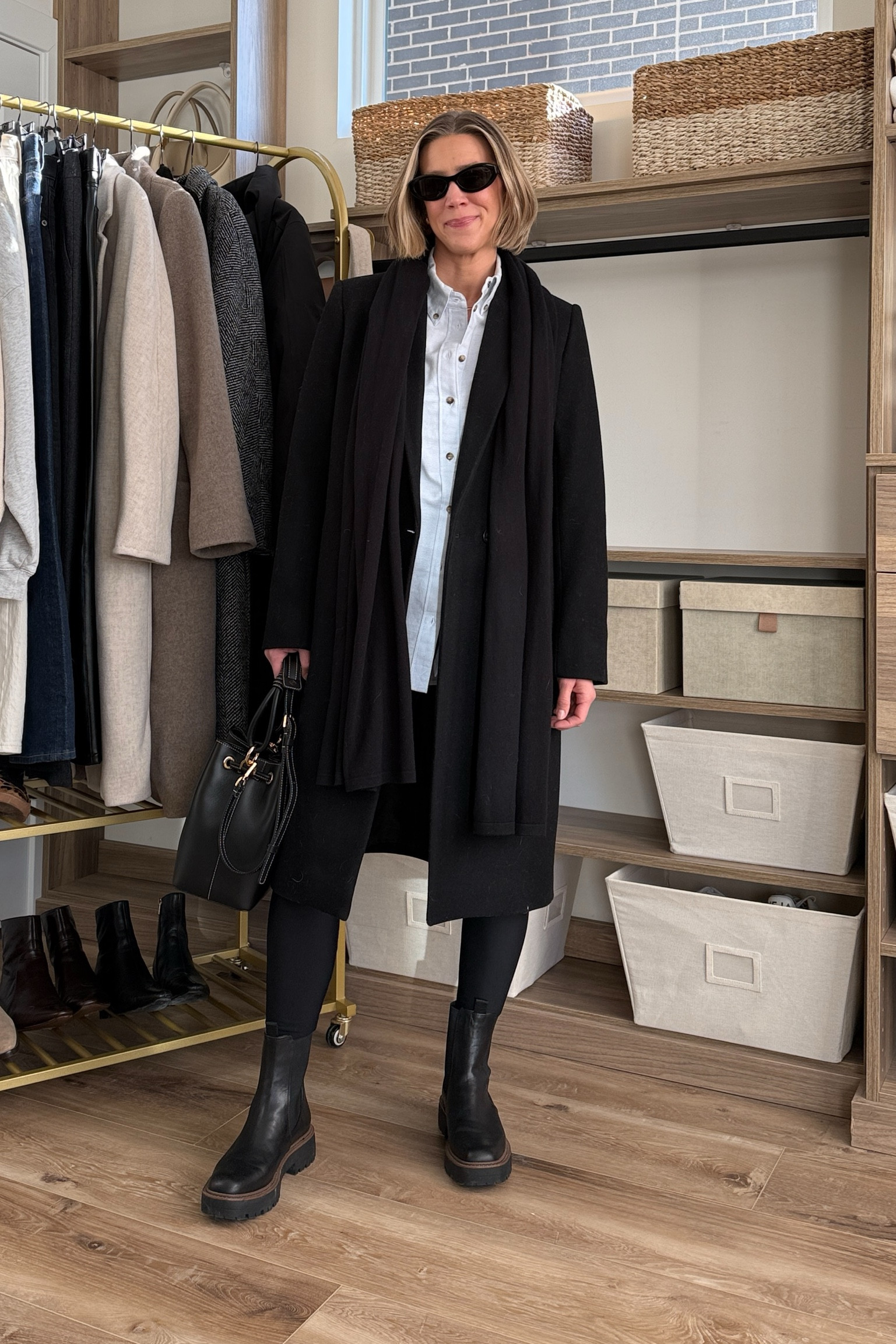 Wearing small fleece lined leggings, small button-up shirt, small wool coat, boots tts 

#LTKFindsUnder100 #LTKStyleTip #LTKFindsUnder50