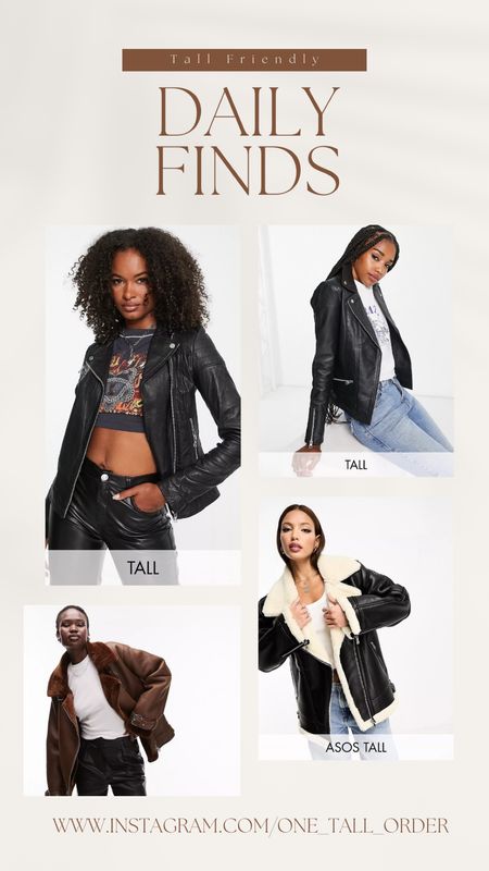 Tall leather jackets on sale at ASOS!! Run!! these Barney’s real leather jackets are $64-$75 right now!! 

#LTKSeasonal #LTKsalealert #LTKmidsize