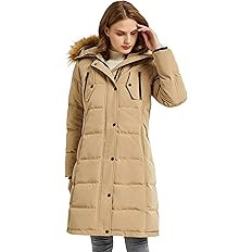 Orolay Women's Down Jacket Winter Long Coat Windproof Puffer Jacket with Fur Hood | Amazon (US)