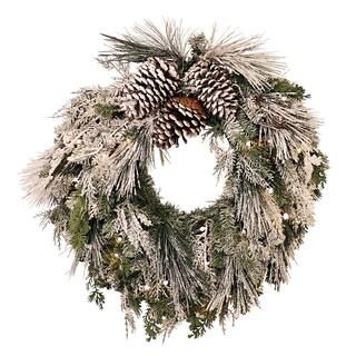 Haute Decor 24" Pre-Lit Snowfall Creek Wreath | Michaels Stores