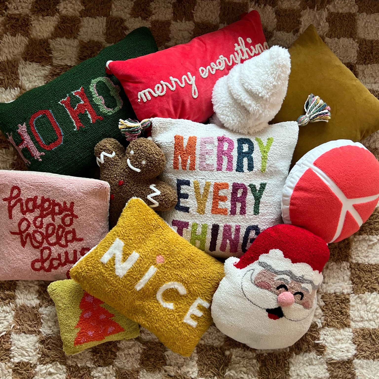 give me all the Christmas throw pillows please 🤩

**peace pillow is sold out but you can put on restock notifications