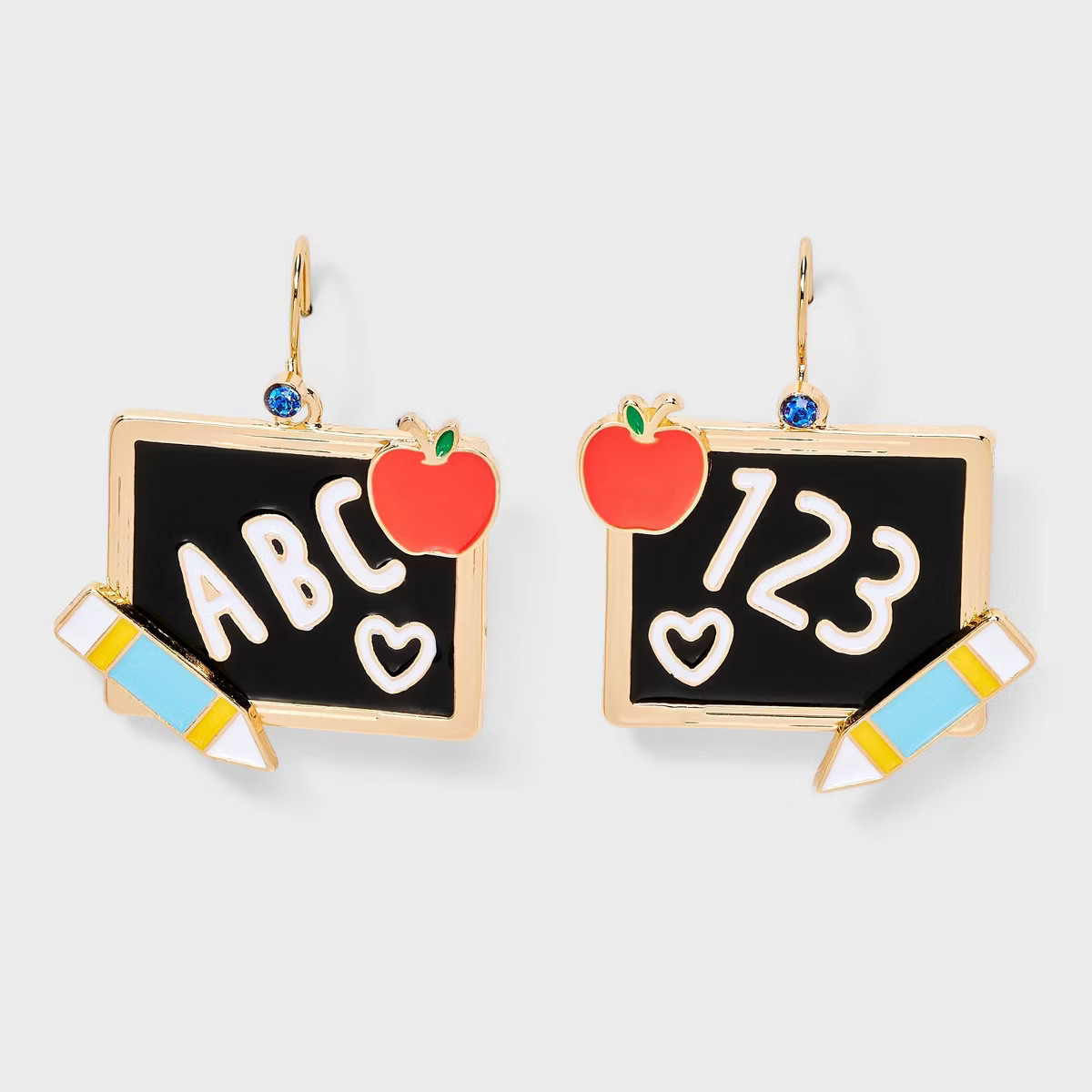 Teacher ABC Chalk Board Earrings - Multicolor | Target