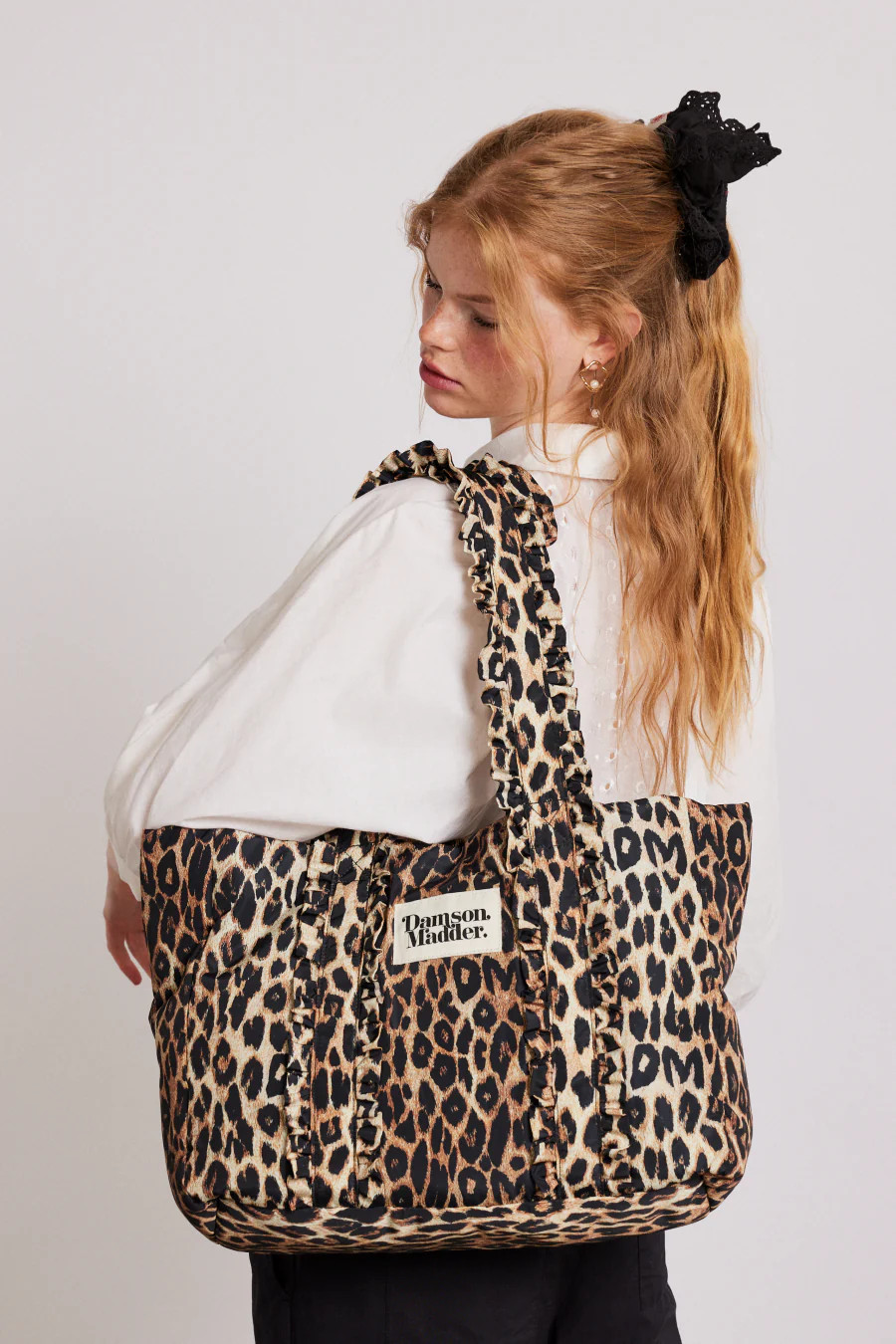 leopard frill tote bag | Damson Madder