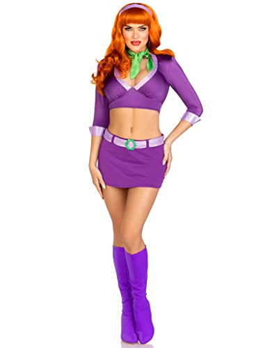 Leg Avenue Women’s 4 PC Meddling Cutie Halloween Costume with Purple Headband, LARGE | Amazon (US)