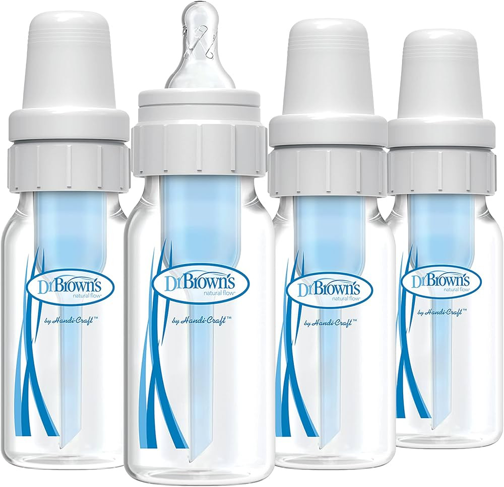 Dr. Brown’s Natural Flow® Anti-Colic Baby Bottle with Level 1 Slow Flow Nipples, 4oz, 4 Pack | Amazon (US)
