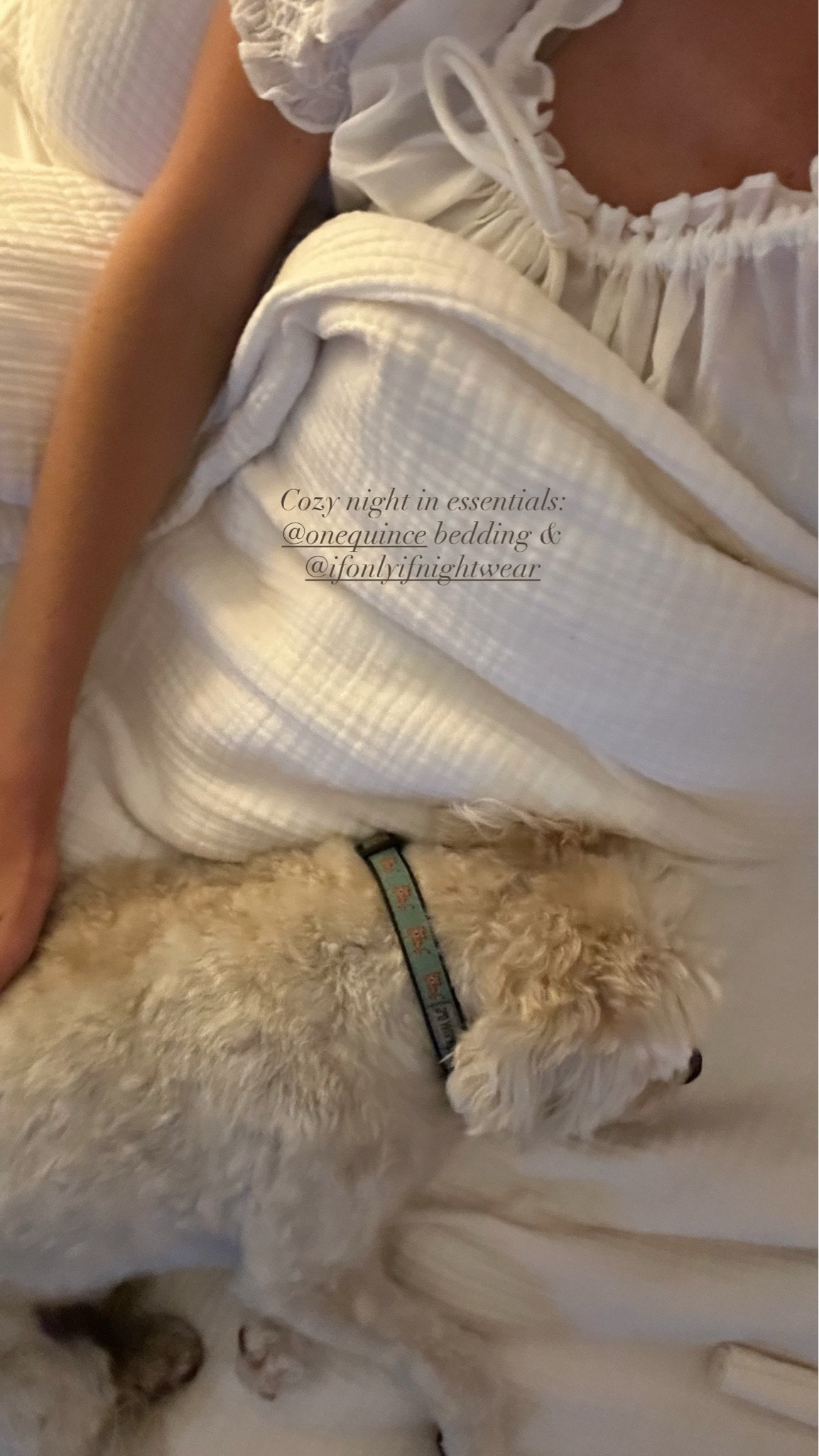Cozy night in essentials: @Quince bedding + @ifonlyif nightgown ☁️🤍

#LTKdayinmylife #LTKHome #LTKootd