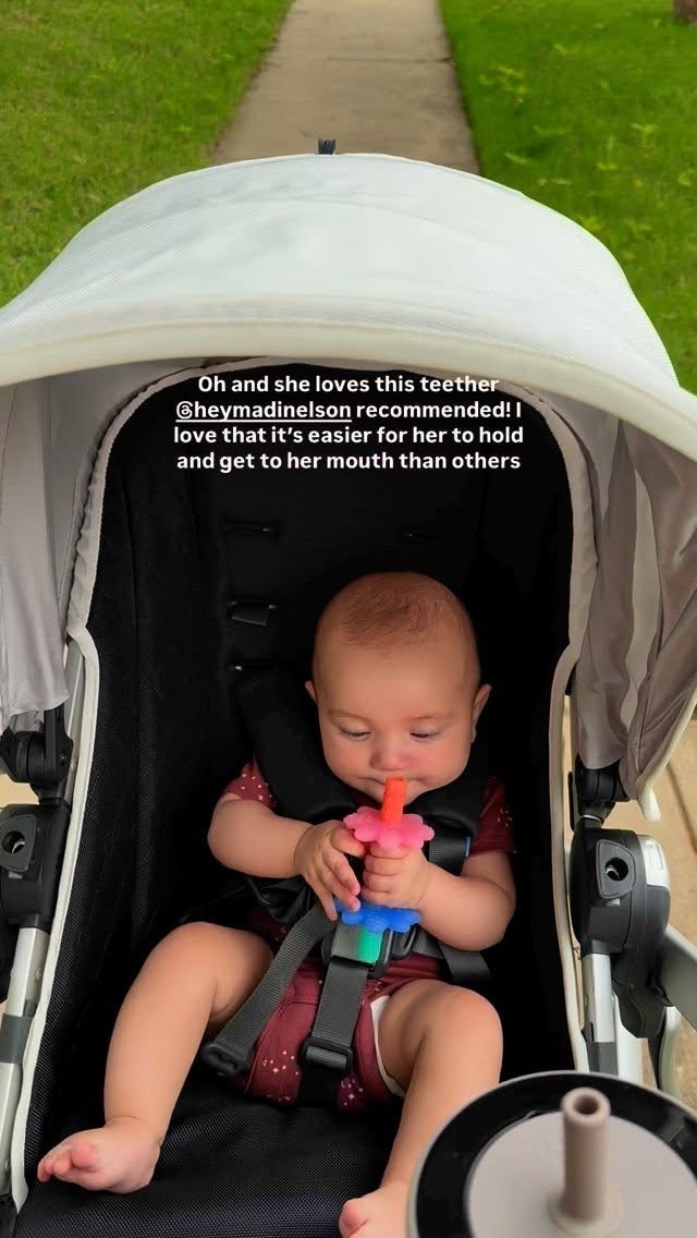 Oh and she loves this teether @heymadinelson recommended! I love that it’s easier for her to hold and get to her mouth than others