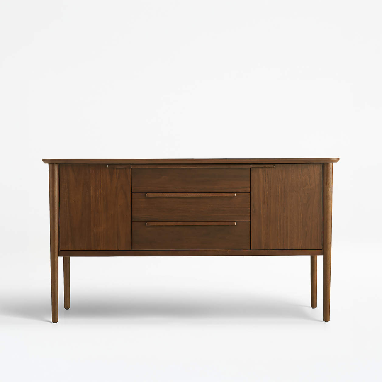 Tate 62" Walnut Midcentury Credenza + Reviews | Crate & Barrel | Crate & Barrel