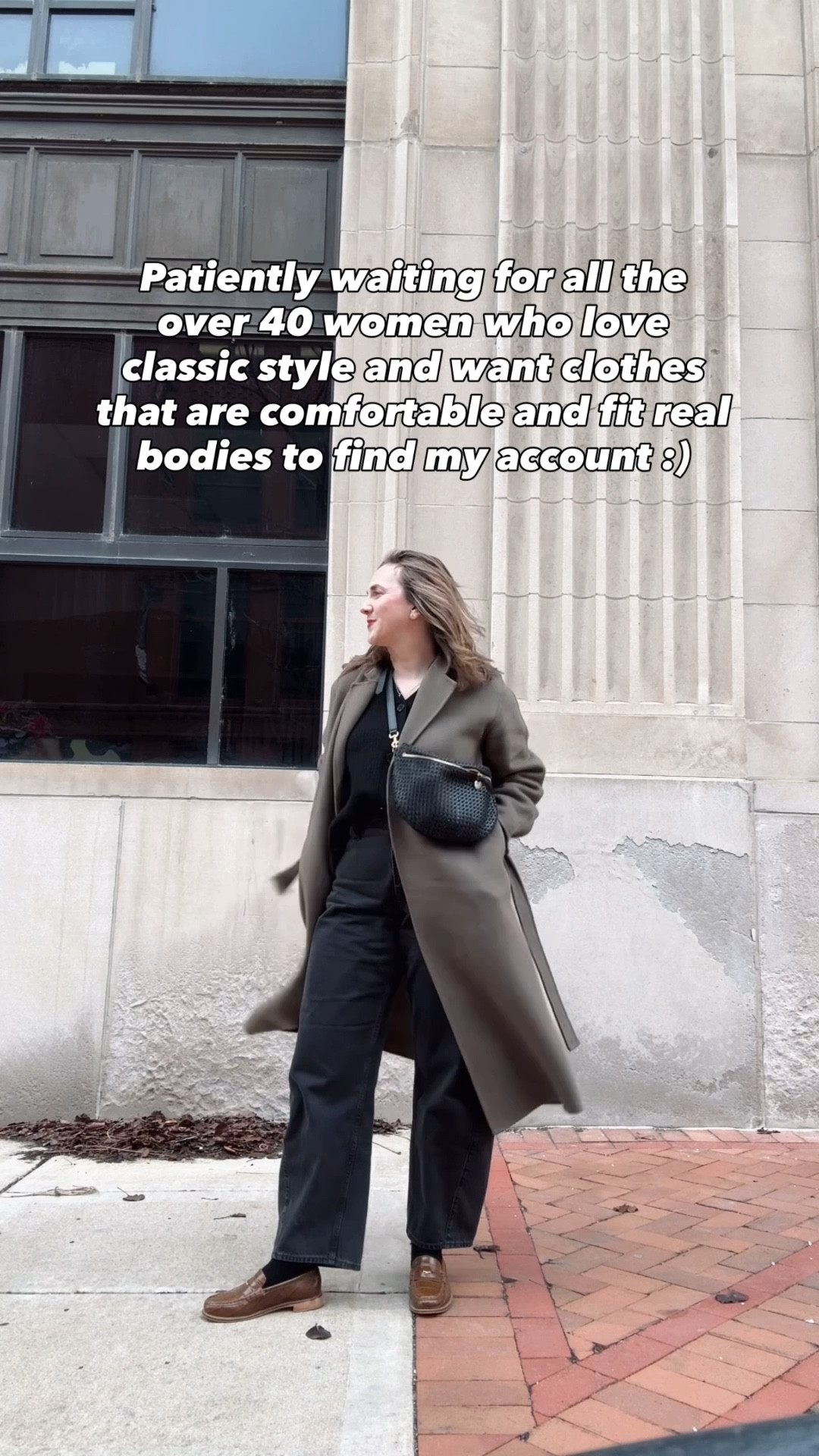 Ootd 

Coat- Mango - last season but I’ll link this years version :) i like to size up in coats 
Sweater- Quince - down a size 
Jeans - Gap - tts 
Loafers - Freda Salvador - up a half size - code: jena10
Bag- Clare V 
Lip Color- Merit Power

#LTKOver40 #LTKSeasonal #LTKootd