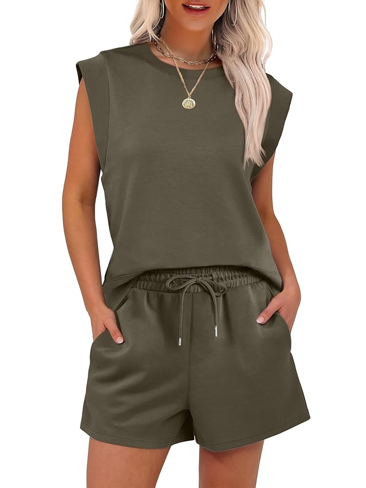 ANRABESS Two Piece Sets for Women 2025 Summer Short Lounge Set Casual Beach Vacation Outfits Spri... | Amazon (US)