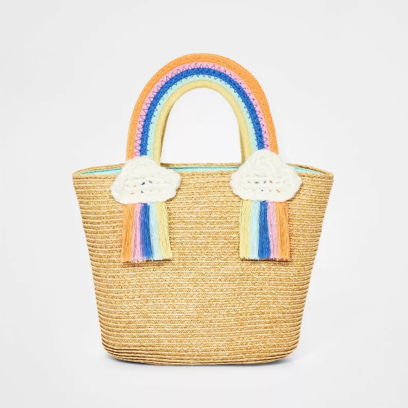 Toddler Girls' Rainbow Tote Bag - Cat & Jack™ Off-White | Target