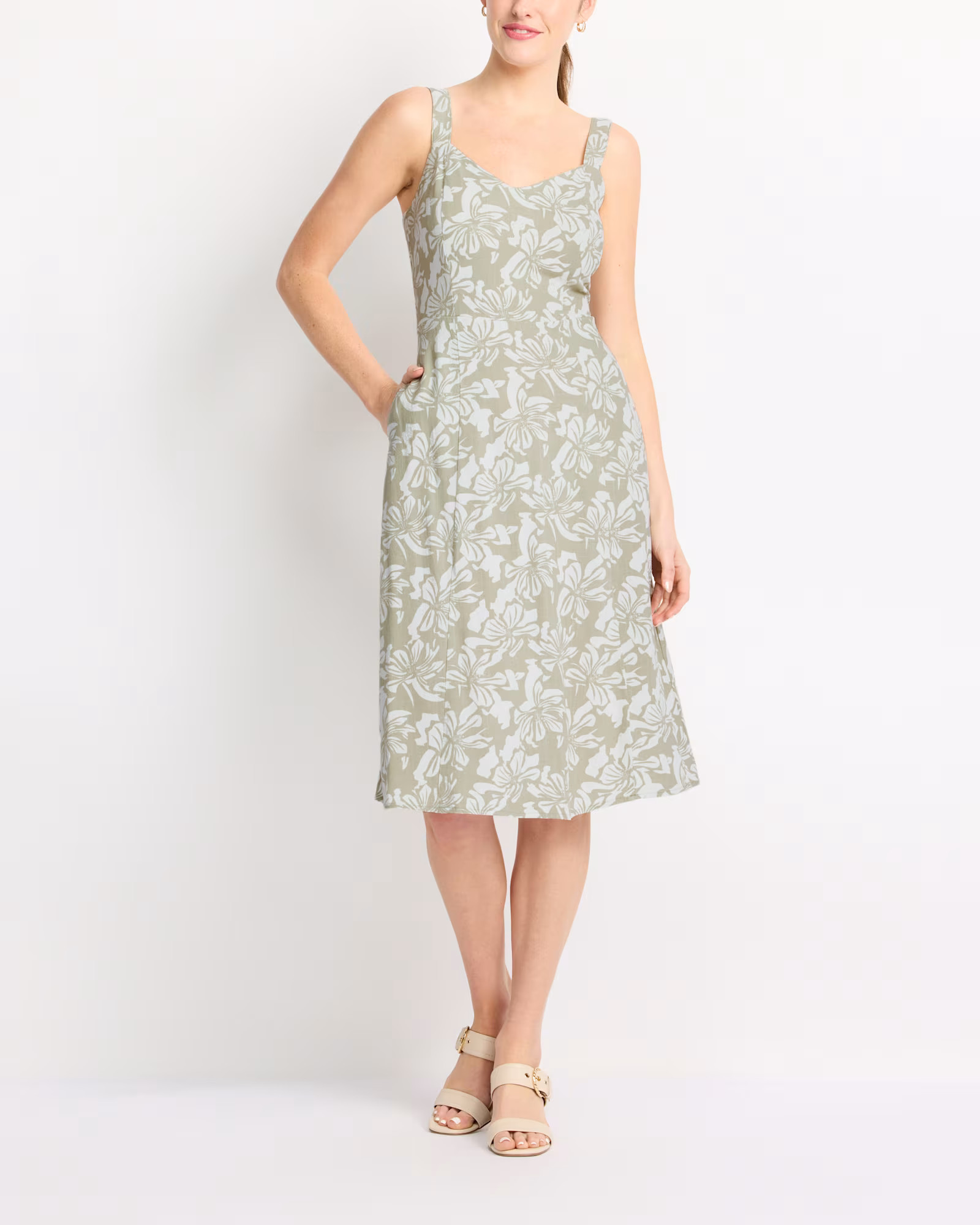 Genevieve Linen Blend Midi Dress | Stitch Fix