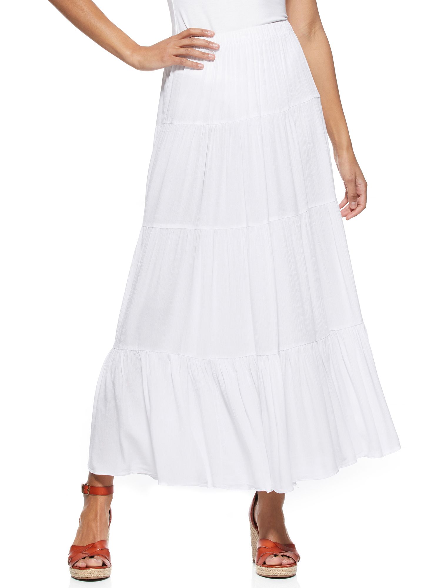 Scoop Tiered Maxi Skirt Women’s | Walmart (US)