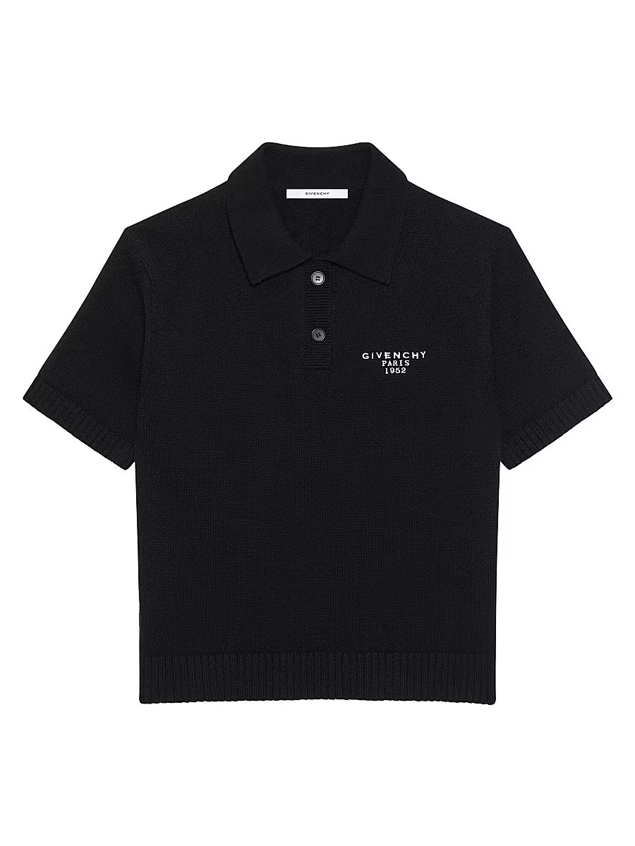 Women's Polo in Wool and Cashmere with Paris 1952 - Black - Size XL | Saks Fifth Avenue