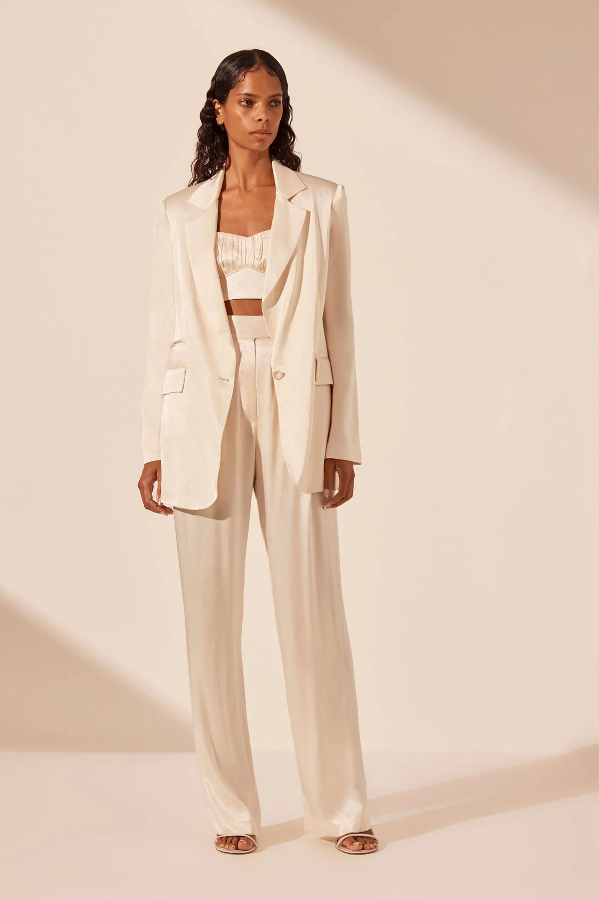 La Lune Single Breasted Blazer | Cream | Blazers | Shona Joy | Shona Joy