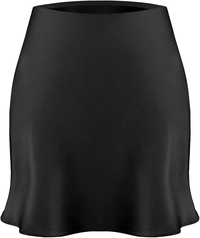 Women's Satin Mini Skirt Leopard Print High Waist Elastic Y2k Cute Silk Short Skirts for Women | Amazon (US)