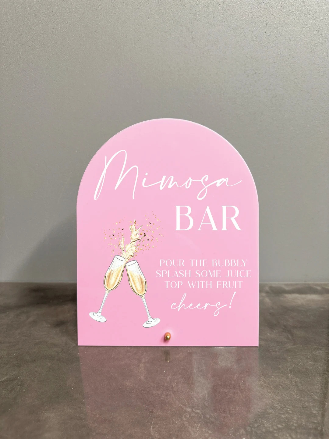 Mimosa Bar Acrylic Sign, Mimosa Bar, Pink Mimosa Bar Sign, Mimosa Bar Pink Sign, Acrylic Mimosa B... | Etsy (US)