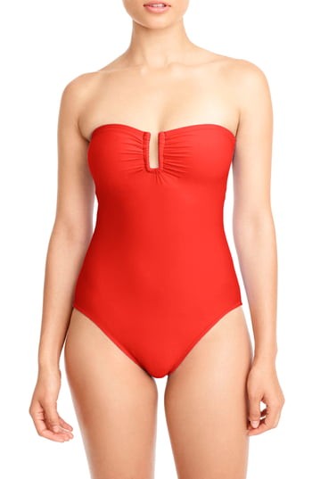 Women's J.crew U-Front Bandeau One-Piece Swimsuit | Nordstrom