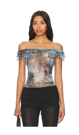 MORE TO COME Giovanna Top in Blue. - size XXS | Revolve Clothing (Global)