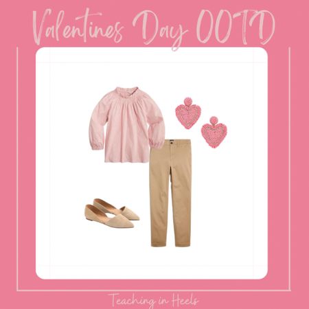teacher | classroom style | teacher outfit | teacher style | teacher | work style | workwear | business casual | business | office outfit | teacher ootd | teacherfit | ootd | trendteacher | teacher outfits | teacher ootd | teacher outfit ideas  | Suede flats | heart earrings | Valentines Day Accessories | Valentine’s Day look | chino pants | spring top 


#LTKSeasonal #LTKworkwear #LTKstyletip