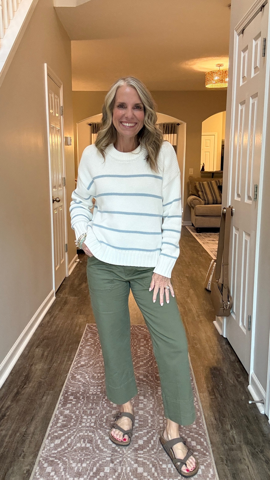 Wearing XS sweater from @Quince and 00 pants 

#LTKOver40 #LTKdayinmylife