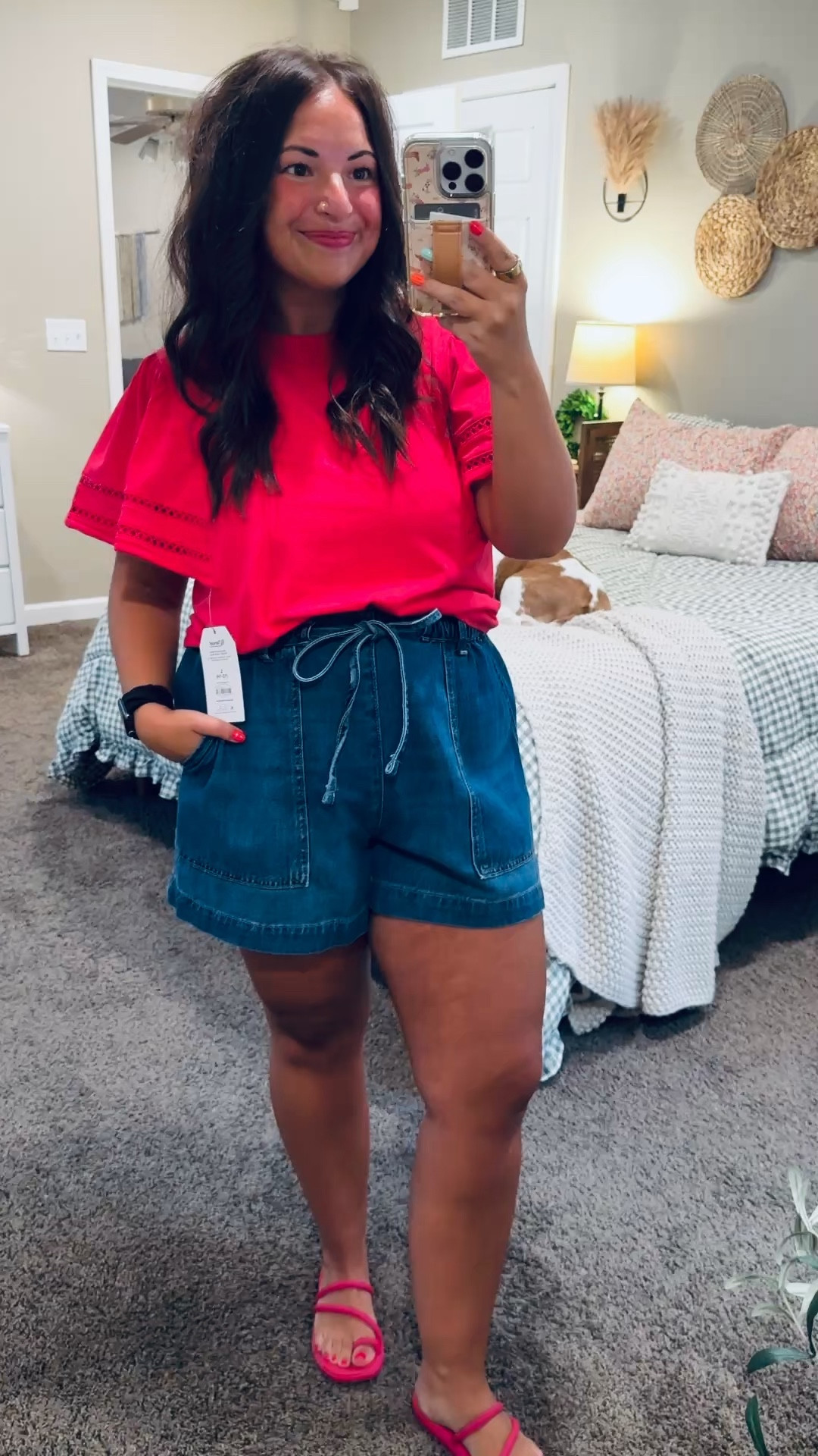 A simple summer outfit with the sweetest details 💕 This lace sleeve tee adds a feminine touch to classic denim shorts for an easy look you'll reach for all season long.


sandals: fit true to size // wearing a 4
shorts: fit true to size // wearing a large
tee: fits true to size // wearing a medium 

 #LTKootd #LTKMidsize