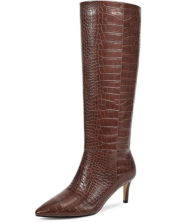 wetkiss Knee High Boots for Women, with Kitten Heel and Pointed Toe Design, Classic and Sexy | Amazon (US)