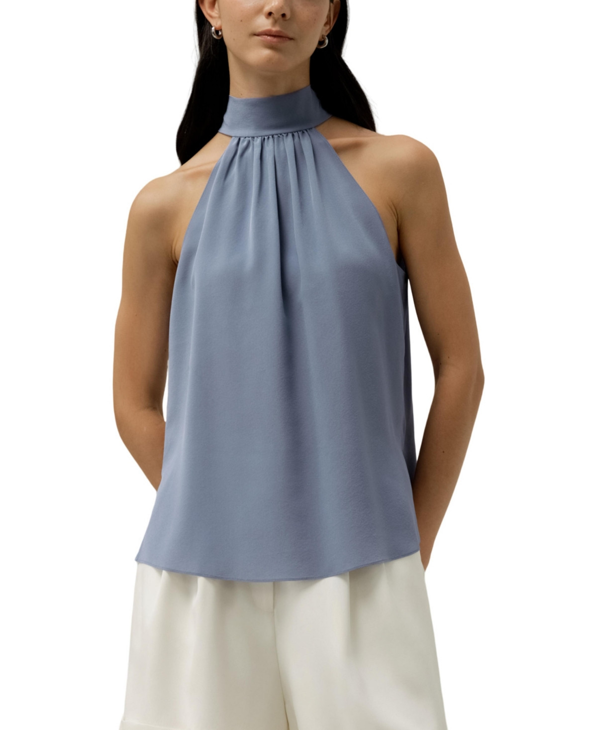Lilysilk Women's Halter Neck Top - Crystal blue | Macy's