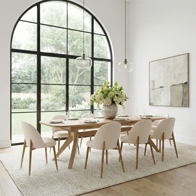 9-Piece Extendable Oak Dining Set | Wayfair North America