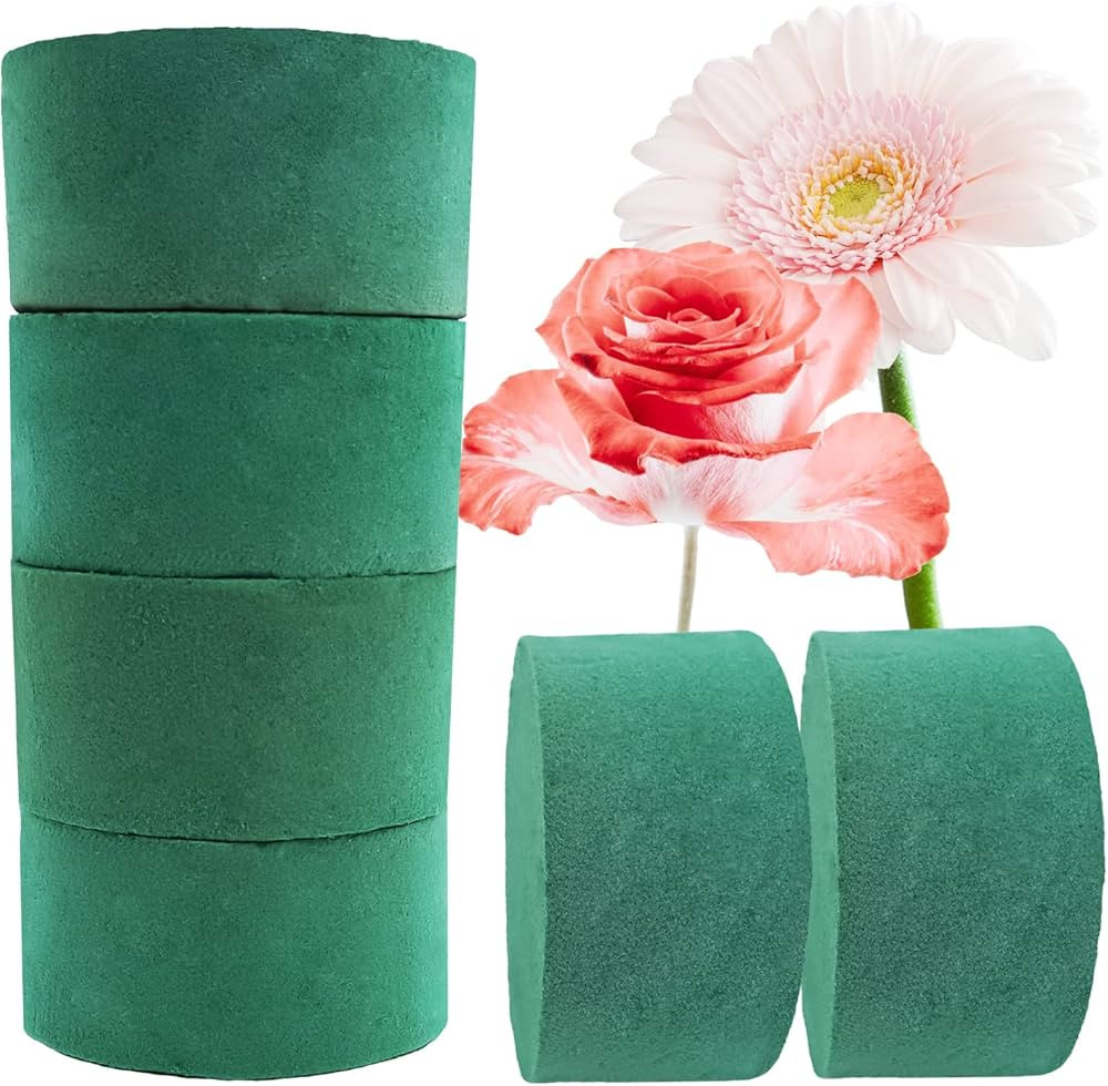 Prashent 6 Pcs Round Floral Foam Blocks,Green Wet Dry Flower Foam Plant Foam for Fresh & Artifici... | Amazon (US)