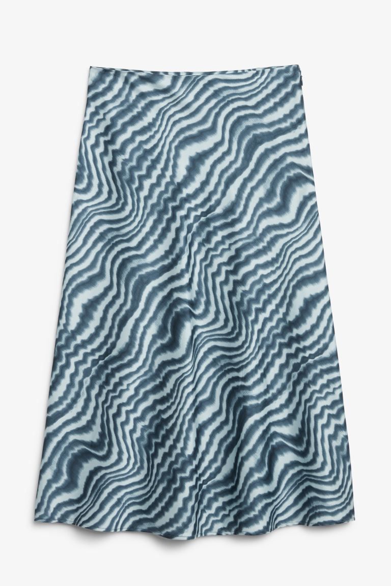 Satin midi skirt - Digital stripes - Ladies | H&M GB | H&M (UK, MY, IN, SG, PH, TW, HK)