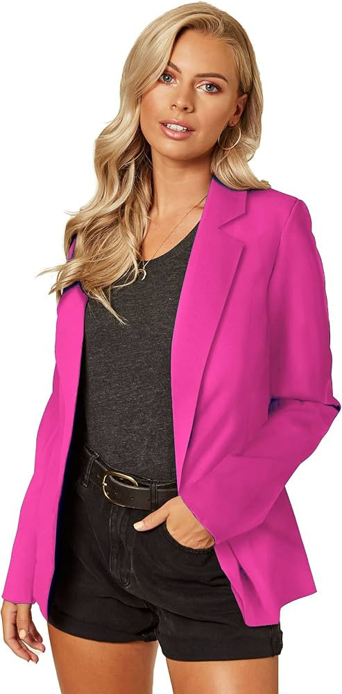 UNIQUE 21 Women's One Button Boyfriend Blazer for Work Casual - Ladies Jackets Outfits Suits for Wor | Amazon (US)