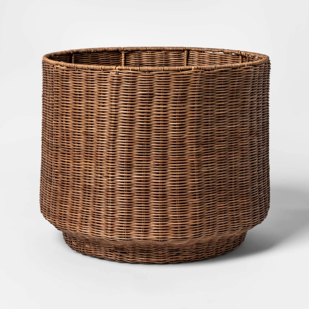 Small Rattan Fine Weave Round Basket Brown - Project 62 | Target