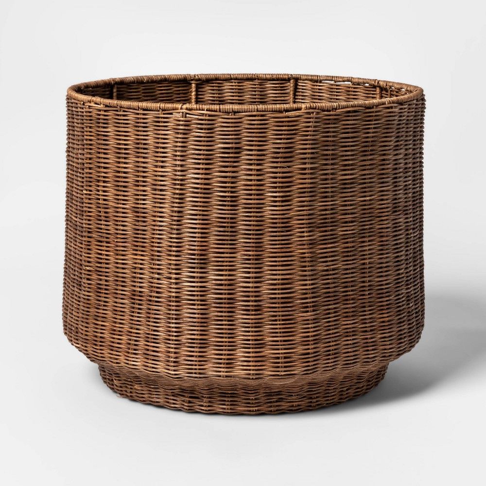 Large Rattan Fine Weave Round Basket Brown - Project 62™ | Target