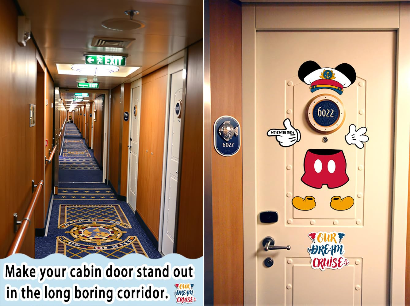 10 Pcs Cruise Door Magnet, Captain Mouse Cruise Door Decorations,Funny Mouse Ears Magnet for DCL ... | Amazon (US)
