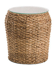 Glass Top Woven Table  | Marshalls
