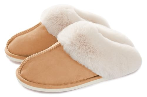 Donpapa Womens Slipper with Memory Foam Fluffy Soft Warm Slip On House Slippers,Anti-Skid Cozy Pl... | Amazon (US)