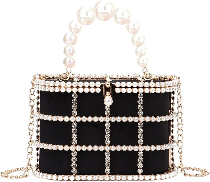 Lanpet Women Evening Handbag Clutch Purses Metal Crystal Bucket Bag for Wedding Prom Birthday Par... | Amazon (US)