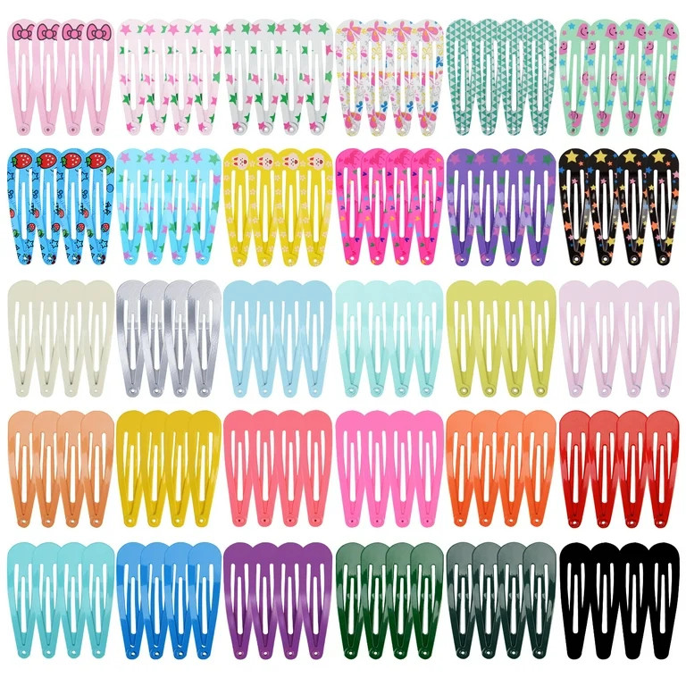 Bangcool 120PCS Hair Clips for Girls Assorted Colors 2 inch Drop Shape Hair Barrette Pins Metal S... | Walmart (US)