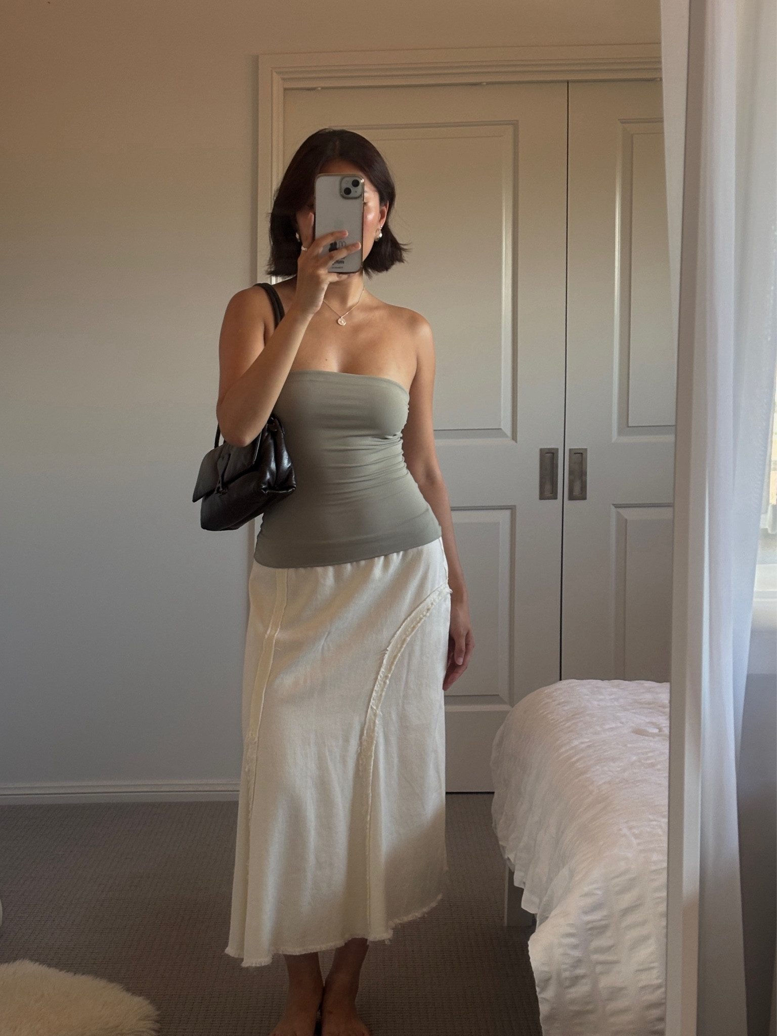 top is a very old kookai bandeau, skirt is the alpha60 stevie skirt