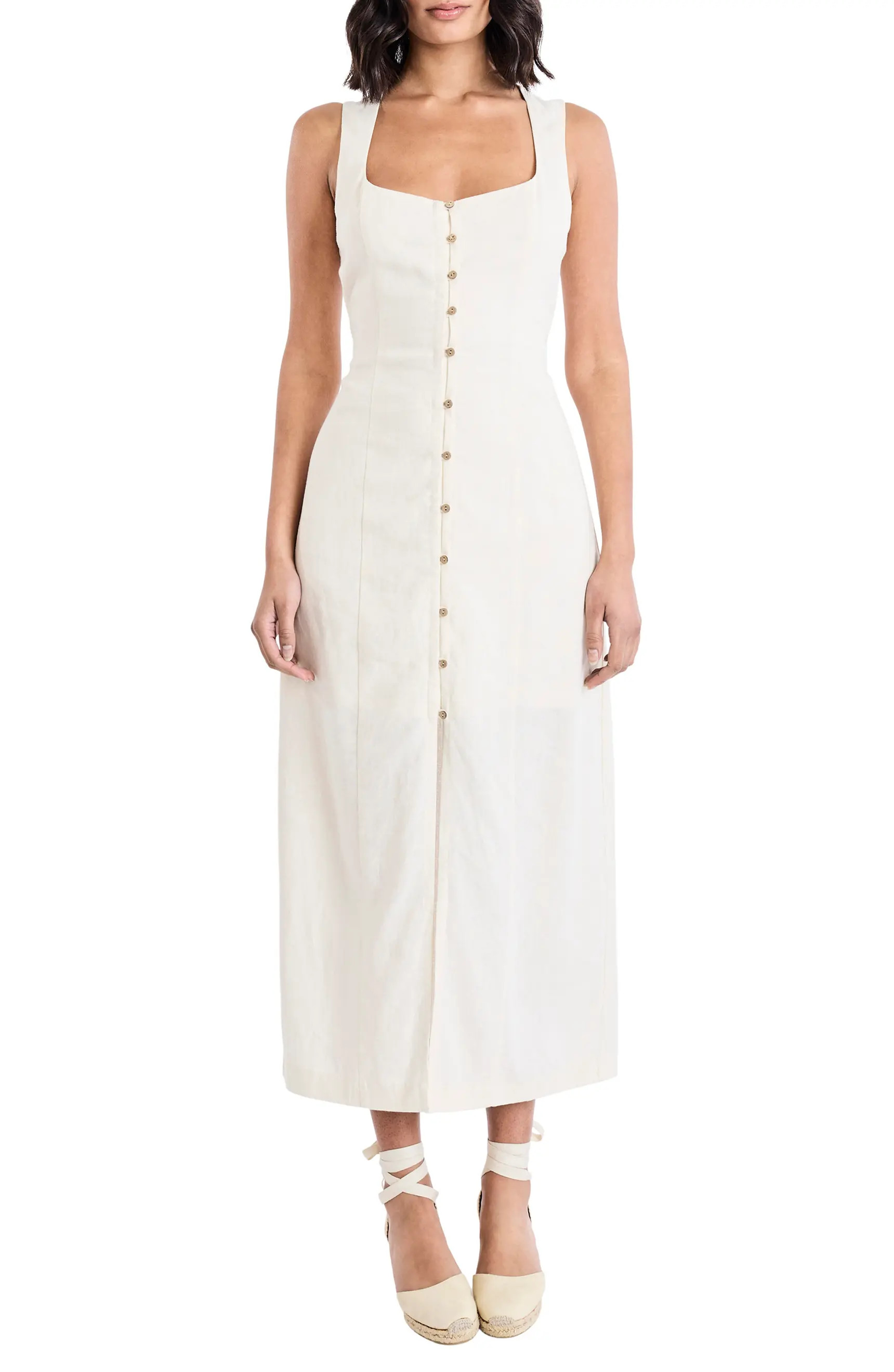 Sleeveless Linen Blend Maxi Dress | Nordstrom
