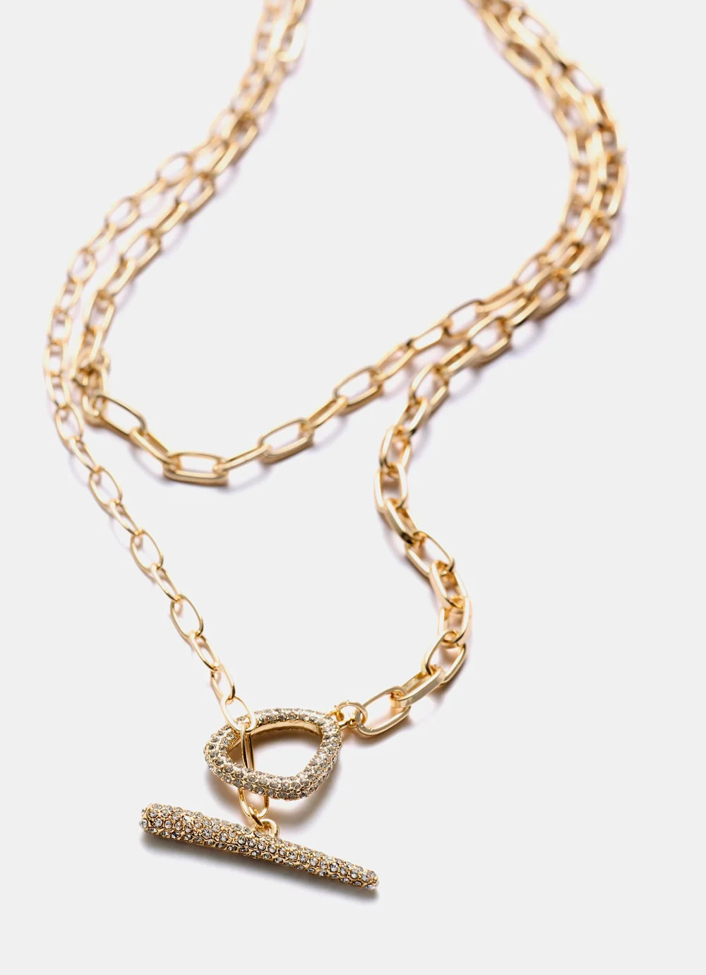 Gold Tone Pave Layered Necklace | Mint Velvet - US