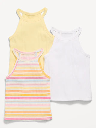 Fitted Halter Tank Tops 3-Pack for Toddler Girls | Old Navy (US)