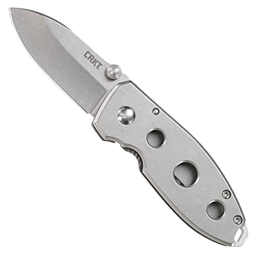 CRKT Squid Folding Pocket Knife: Compact EDC Straight Edge Utility Knife with Stainless Steel Blade and Framelock Handle with Stonewash Finish 2491 | Amazon (US)
