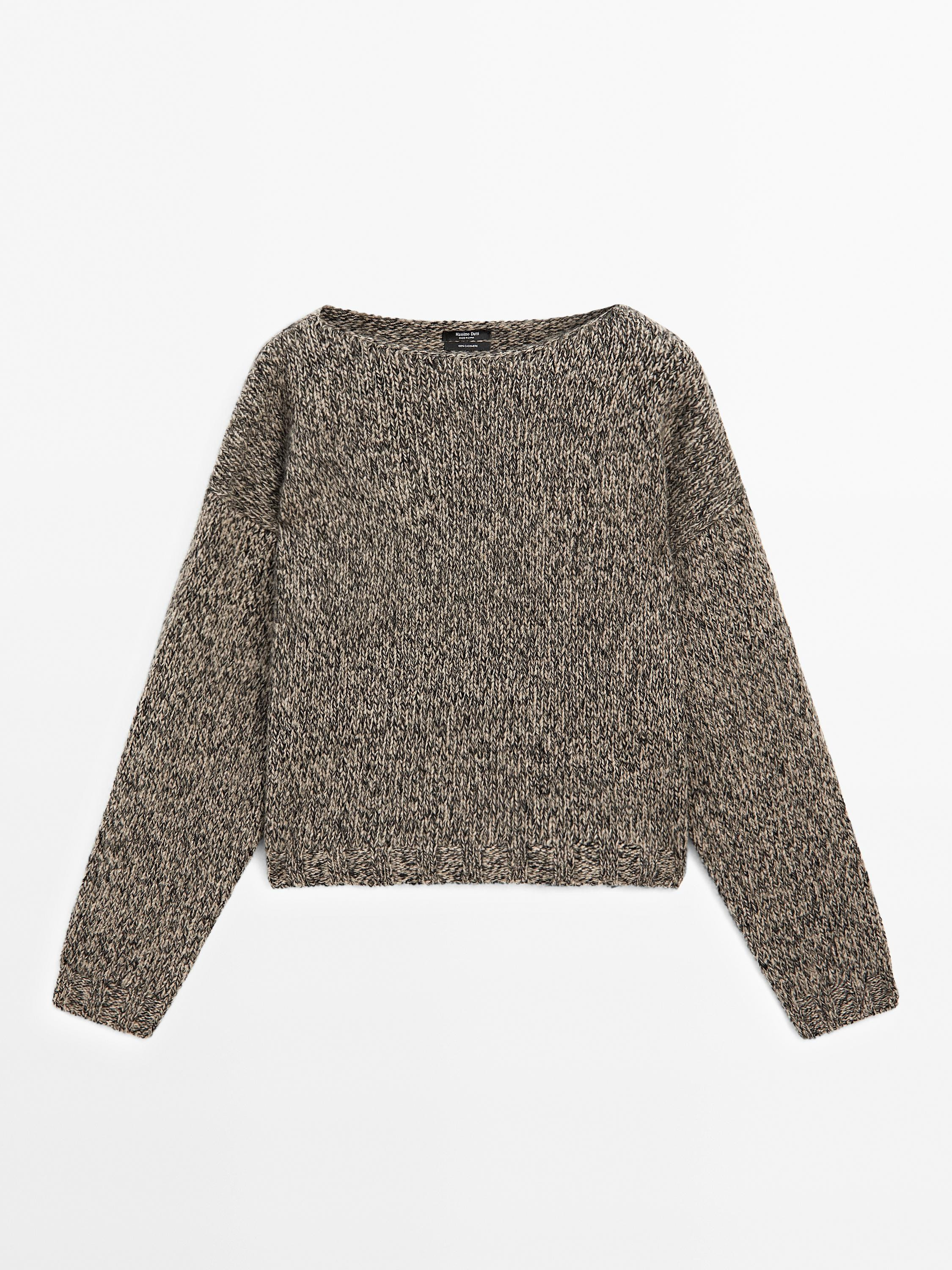 Strickpullover aus Kaschmir mit Bateau-Ausschnitt | Massimo Dutti DE
