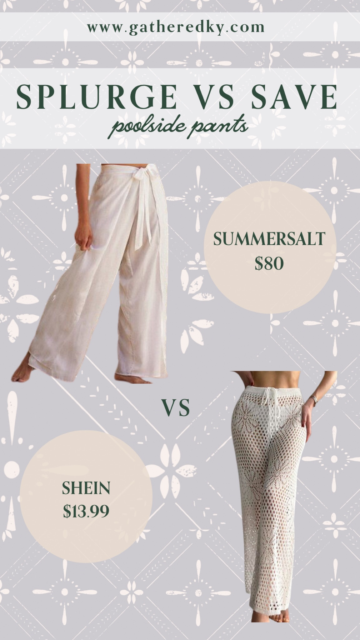 Splurge vs Save: Pool Side Pants 

Summer Style, Swim Coverup, Poolside Pants, Summersalt, SHEIN 

#LTKstyletip #LTKSeasonal #LTKswim